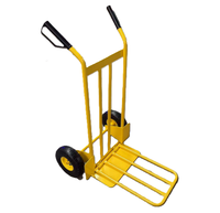 Chariot à roulettes en acier inoxydable robuste de 150 kg, chariot à main à 2 roues avec plateau pliable pour outils industriels et stockage OEM
