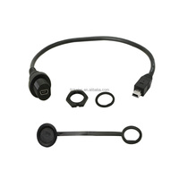 Carga rápida a prueba de agua 0,3 m Mini USB arriba abajo izquierda derecha ángulo de 90 grados macho a recto hembra Cable de datos de computadora