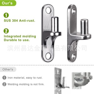 Bisagra de puerta de acero inoxidable para montaje en pared, material 304, diseño industrial de alta resistencia para vallas, portones y accesorios agrícolas. - Product Image 4