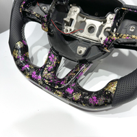 Tachymètre LED personnalisé avec cuir perforé, volant en fibre de carbone forgé violet pour Dodge Charger SRT Durango HELLCAT