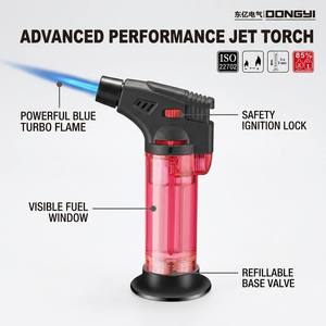 Briquet torche portable rechargeable en plastique Dongyi DY-PQ03 Turbo Jet Classic avec gaz butane rechargeable - Product Image 2