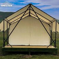 Tente de camping de luxe imperméable, tente de safari en toile, extérieur