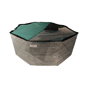 Katı desen Metal tel açık <span class=keywords><strong>Pet</strong></span> muhafaza katlanabilir egzersiz tavşan yavru bahçesinde oyna üst kapak kedi köpek oyun parkı evcil hayvan çiti - Product Image 4