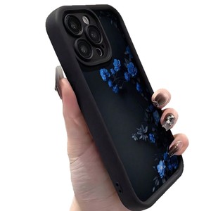 Nouvelle Coque de Téléphone Rose Enchantée Bleu Nuit Peinte 2025 pour <span class=keywords><strong>iPhone</strong></span> 17 16 15 Pro Max, avec motif échelle noire, finition mate dépolie et protection à pores fins - Product Image 6
