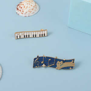 Accordion âm nhạc Lưu ý men Pin phim hoạt hình đàn Piano mèo chân trâm cài cho ba lô sinh viên lưu niệm ve áo pins cho tình yêu âm nhạc bạn bè - Product Image 2