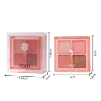 Nouvelle Arrivée Palette de Maquillage Yeux Étanche Contouring Scintillante 4 Couleurs Grille Carrée