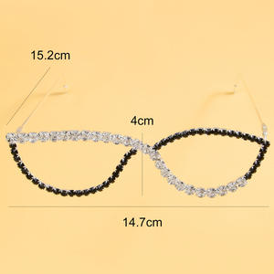 Nuevas Monturas Decoradas con Pedrería en Cascada, Estilo Urbano Chic, Lentes con Flecos Desmontables, Accesorio para Fotos - Product Image 5