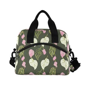 Hawaii Tùy chỉnh màu xanh lá cây hau lá in Polyester Cooler Túi Hawaii Aloha Loa nhiệt cách điện không thấm nước ăn trưa túi cho trẻ em - Product Image 2