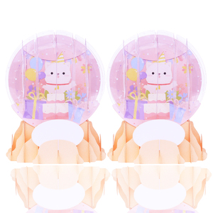 3D คริสตัลทรงกลมแฟนซีการ์ดเคลือบเงารีไซเคิลได้เป็นมิตรกับสิ่งแวดล้อมดีไซน์ใหม่ 'ขอบคุณ' สุขสันต์วันเกิด' - Product Image 4