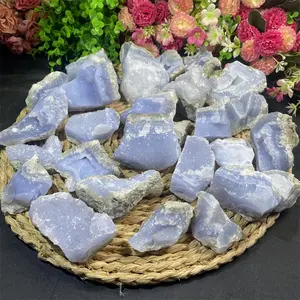 Natuurlijke Helende Ruwe Specimen Kristal Mineraal Ruwe Blauwe Kant Agaat Voor Decoratie