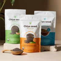 Op Maat Bedrukt Aluminium Recyclebare Biologische Chiazaden Verpakking 50G 100G Stand-Up Chia Zaden Rits Plastic Verpakkingszakjes