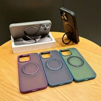 Nouvelle coque de téléphone portable givrée antichoc avec anneau magnétique rotatif à 360° et cadre de refroidissement translucide pour iPhone 14 15 16 Pro Max