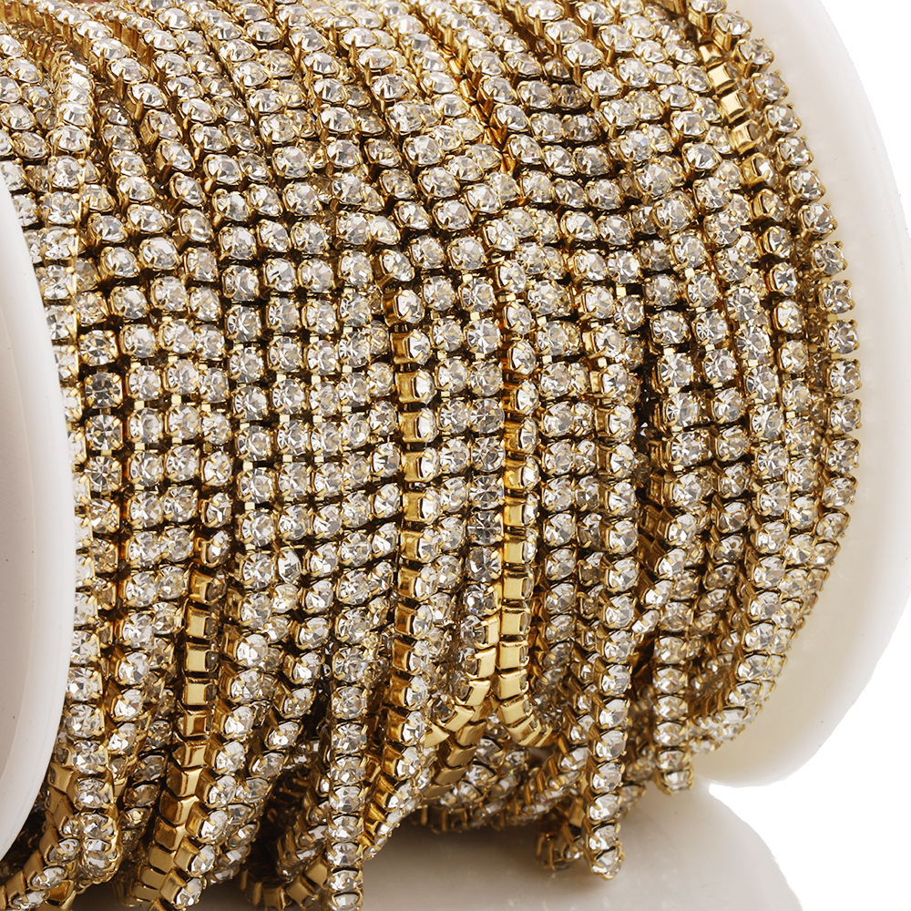 Gold base with white diamonds