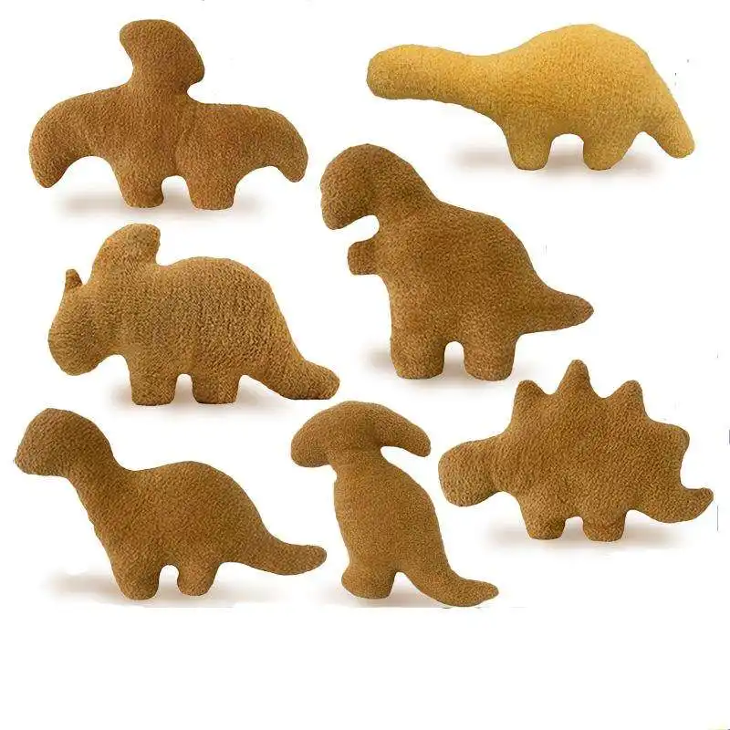 New Hot Selling Dino Chicken Nugget Kissen Großhandel Plüsch Spielzeug Gefüllte Dino Nugget Kissen-Chicken Nugget Soft Dinosaur Plüsch