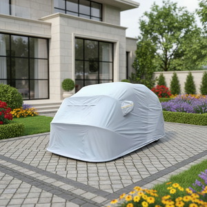 Grand abri de jardin extérieur 5,7x2,6x2,35m, abri de voiture portable, imperméable, durable, semi-automatique, pliable, galvanisé - Product Image 3