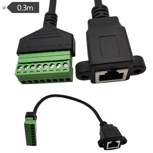 Cable adaptador Ethernet Rj45 de 0.3m con terminal de tornillo de 8 pines a conector Rj45 para extensión de red - Product Image 1