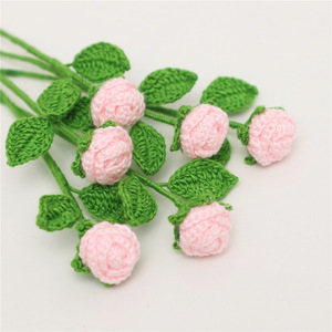 Mini-roses transfrontalières finies, fleurs au crochet faites à la main, petites et délicates, micro-fleurs crochetées <span class=keywords><strong>pour</strong></span> la décoration de festival - Product Image 3