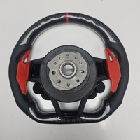 Accessoires intérieurs de voiture neufs en cuir fibre de carbone avec bouton de démarrage, volant compatible avec Audi R8