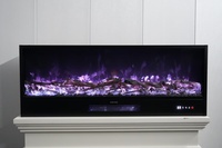 Cheminée électrique murale 3D multi-couleurs à flamme réaliste de 120 cm, insert domestique en verre trempé pour intérieur