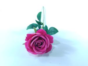 زهرة وردة مخملية اصطناعية عالية الجودة مصنوعة يدويًا من قماش الحرير مع ساق طويلة لتزيين حفلات الزفاف وأعياد الميلاد - Product Image 3