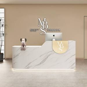 Petit bureau de réception Salon de coiffure Mobilier de salon de beauté Comptoir en bois massif Service de réception - Product Image 2