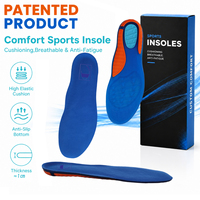 Semelles intérieures en silicone amortissantes unisexe pour chaussures de sport, confort et soutien de la voûte plantaire