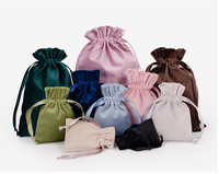 Sac de rangement en velours imprimé et brodé sur mesure pour pierres précieuses, pochette anti-poussière en velours doux avec cordon de serrage