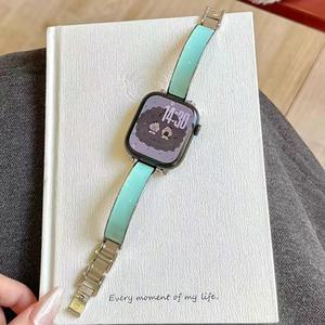 Bracelet-montre en résine blanc/rose tendance pour Apple Watch S10/9 Femmes 45/49 mm, bracelet intelligent pour Apple Watch S11 - Product Image 6