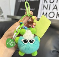 Porte-clés mignon en forme de charbon pour femme, pendentif exquis en peluche, accessoire pour sac à dos