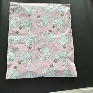 Bolsa de correo de polietileno mate de alta calidad, sobre de bebé con logotipo personalizado, embalaje de plástico Rosa grande - Product Image 1