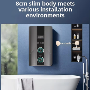 Chauffe-eau mural électrique instantané avec pompe à eau, petit modèle, chauffage rapide, affichage numérique, température constante, douche - Product Image 6