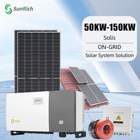 Kit Solar Conectado a la Red Solis de 50KW, 60KW, 80KW, 100KW, 125KW, 150KW para Hogar y Negocio, Sistema Completo