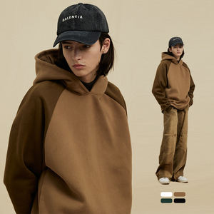 Sudadera con Capucha para Hombre, Diseño Personalizado, Estilo Urbano, Invierno, Color Sólido, Bloques de Color, Algodón, Sin Cordones, Felpa, Talla Grande - Product Image 1