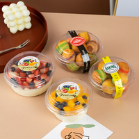 En stock boîte d'emballage en plastique transparente à charnière recyclable PET de 8 oz 10 oz pour restaurants dessert aux fruits sucre jus hamburger