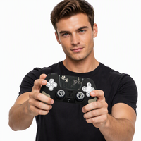 Coque de protection en silicone souple antidérapante pour manette PS5 avec capuchons de poignées et autocollant tactile