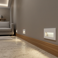 Lumière murale d'escalier de jardin moderne en aluminium LED étanche IP65 3W, style contemporain, bande longue blanche et noire, dimmable