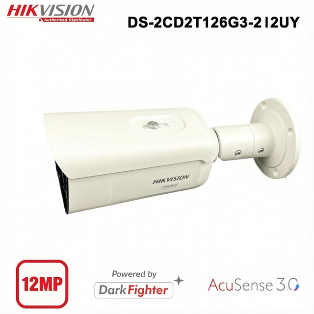 Hikvision DS-2CD2T126G3-2I2UY 12MP Bullet IP Camera Powered by  Network with AcuSense 3.0 & DarkFighter Technology
