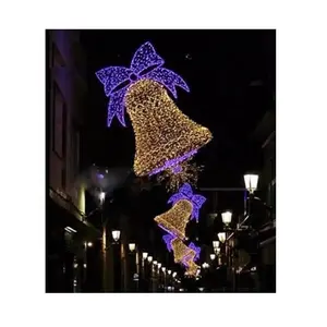 Im freien Wasserdichte LED Weihnachten Dekoration Hängen 2D Glocke Motiv Licht