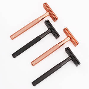 Rasoir de sécurité nickelé poignée moletée lames à double tranchant instrument de précision de <span class=keywords><strong>barbier</strong></span> - Product Image 6