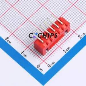 WAFER-HA2.54-6PWZ-R62 Wire-to-Board Pin Header Bent Lead Through Hole,P=2.54mm Connector 1x6P 2.5mm Right Angle Insert XHB - Product Image 2