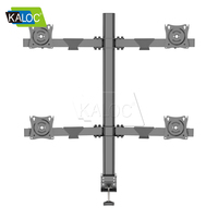 Support de moniteur quadruple robuste Kaloc pour écrans de 17 à 32 pouces, support réglable pour ordinateur, fixation pour quatre moniteurs, support de bureau