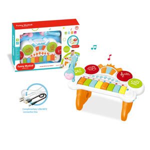Wholesale Plastic Cartoon Design Keyboards Music Electronic Piano, Musical Instrument Toys 8 Keys With <b>Mini</b> <b>Microphone</b> - Product Image 3
