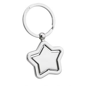 Porte-clés rotatif en métal motif étoile, mousqueton personnalisable en alliage avec impression offset lumineuse et mignonne - Product Image 1