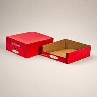 Boîte de présentation en carton ondulé brillant imprimée sur mesure avec ligne de perforation, emballage prêt à l'emploi en E-flute pour les aliments en collation