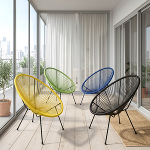 <span class=keywords><strong>Chaise</strong></span> de jardin en osier moderne avec structure en aluminium, design <span class=keywords><strong>Acapulco</strong></span> portable et luxueux pour une utilisation en intérieur/extérieur - Product Image 2