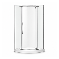 Cabine de douche d'angle Neo-Angle avec porte pivotante, dessus incurvé, cadre chromé 900-1000mm, verre trempé 8mm, design professionnel pour la vente en gros