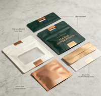 Sachets de thé plats personnalisés avec fermeture éclair, vente en gros, emballage individuel pour sachets de thé, pochettes de rangement réutilisables pour le thé