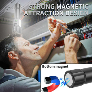 ไฟฉาย LED ความเข้มสูงพร้อมจอแสดงผลดิจิตอล ซูมแบบยืดหดได้ แบตเตอรี่แบบชาร์จไฟได้ แสงสีขาว ใช้กลางแจ้ง - Product Image 5