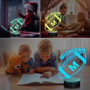 Lampe LED 3D à changement de couleur en gros, motif ballon de football Pikachu, veilleuse avec logo et papier peint - Product Image 5