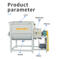 Petit mélangeur de ruban commercial poudre 1000L mélangeur de ruban horizontal mélangeur de substrat chauffage électrique en acier inoxydable
